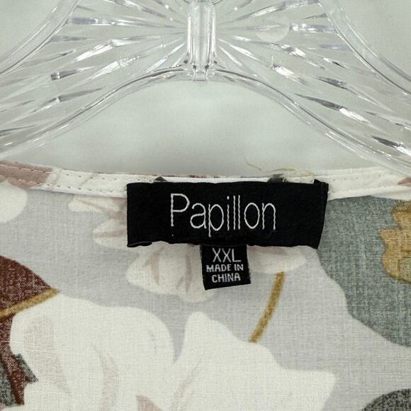 Papillon Women's Multicolor Floral V Neck Viscose Shift Dress Size XXL - Picture 3 of 8